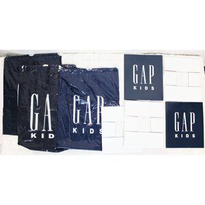 8 Pc Gap Kids Gift Boxes Reusable Retail Bags Lot Blue White Large Rope Closure